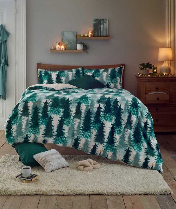 Christmas Tree Sherpa Duvet Set