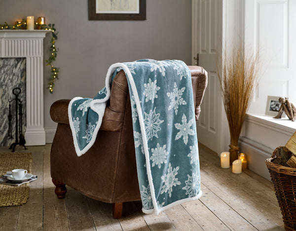 Flurry Printed Sherpa Fleece Throw 130x170cm