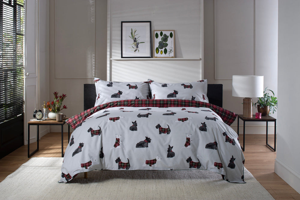 Hattie 100% Cotton Duvet Cover Set – Dog Print