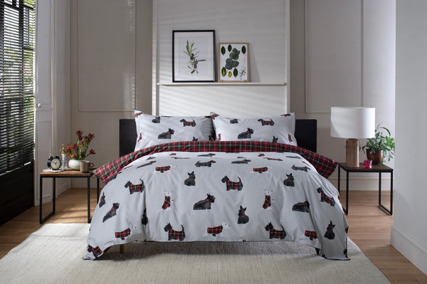 Hattie 100% Cotton Duvet Cover Set – Dog Print
