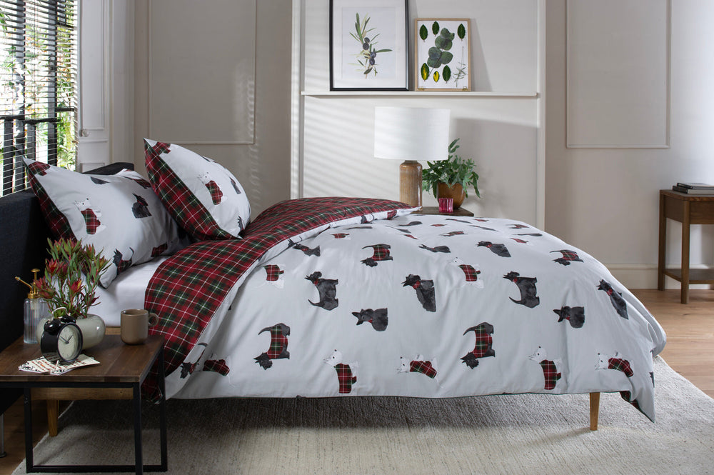 Hattie 100% Cotton Duvet Cover Set – Dog Print