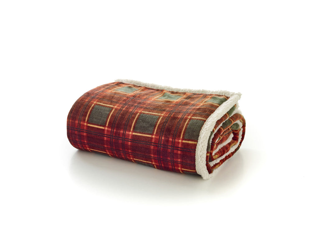 Rowin Tartan Sherpa Throw – 140x180cm