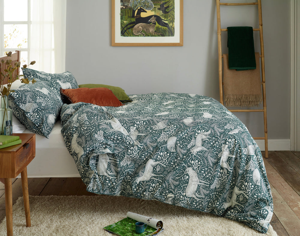 Woodland Folk Printed Cotton Rich Duvet Cover Set
