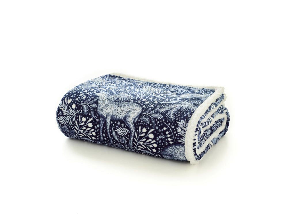 Woodland Folk Sherpa Throw 140x180cm