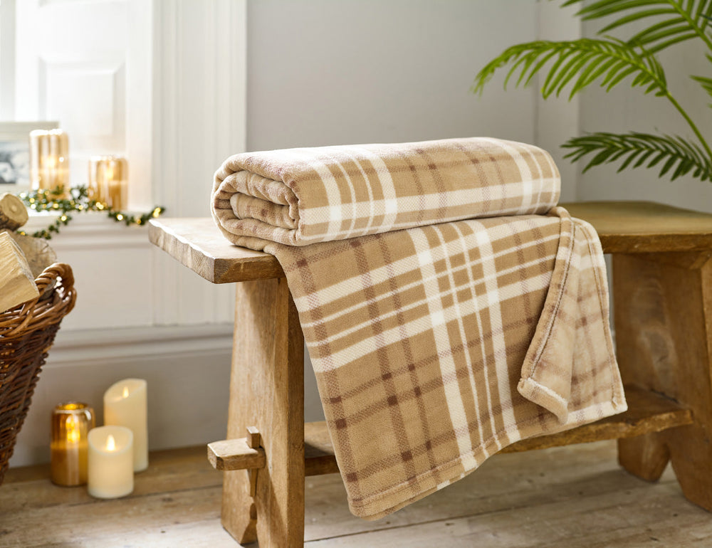 Snuggle Touch Microfibre Checked Throw