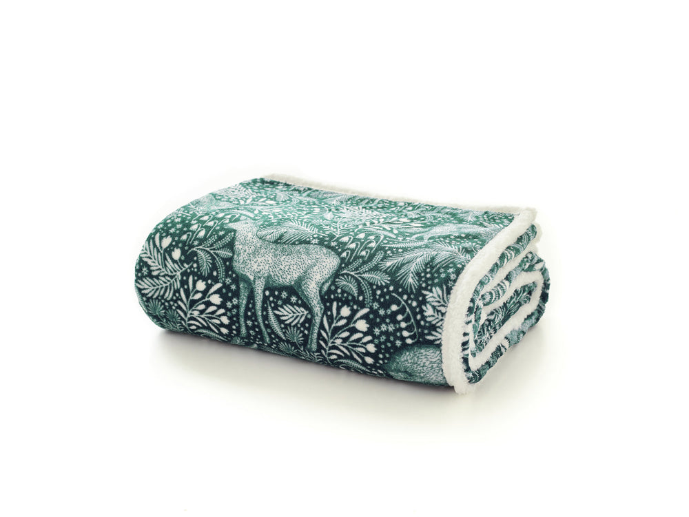 Woodland Folk Sherpa Throw 140x180cm
