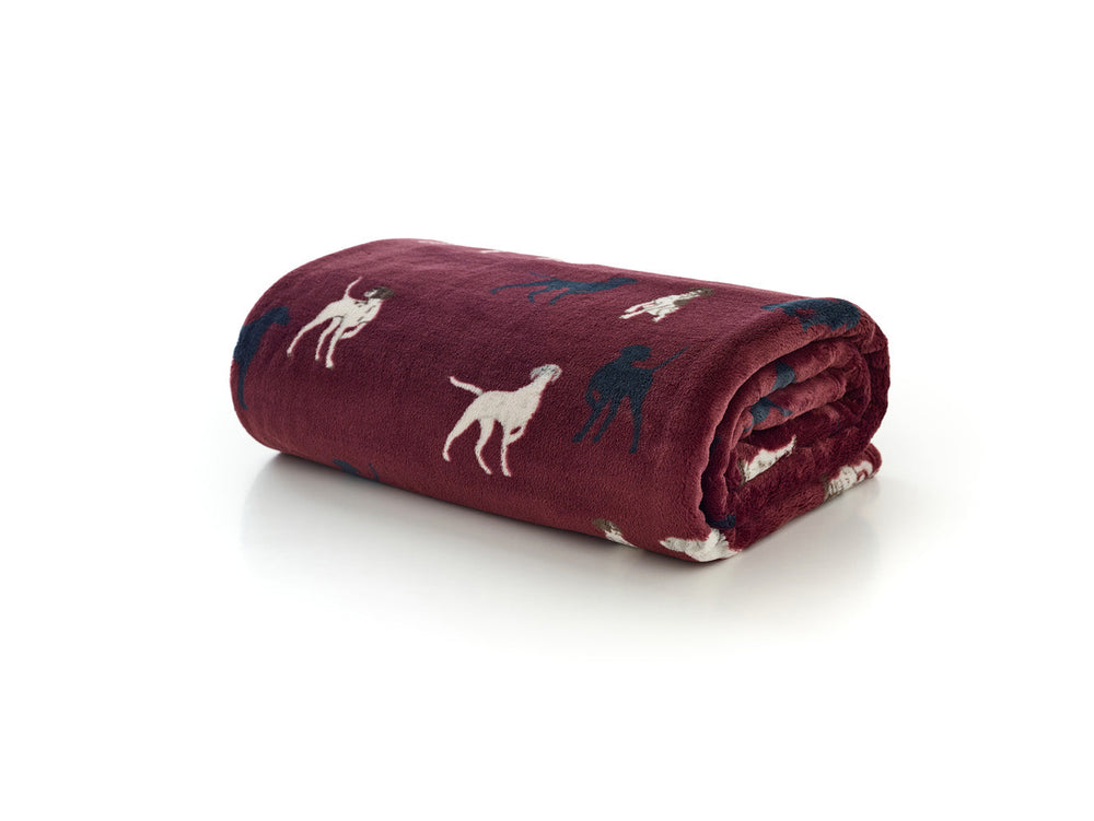 Hounds Burgundy Throw – 140x180cm