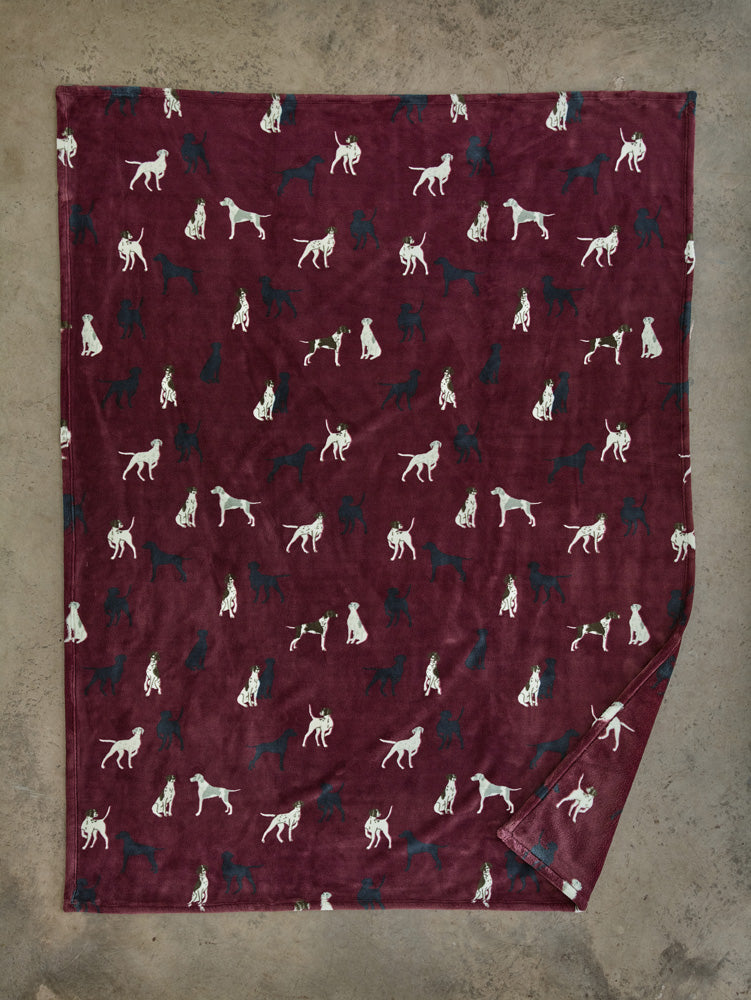Hounds Burgundy Throw – 140x180cm