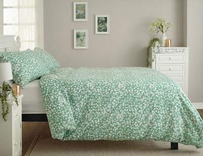 Dainty Floral Duvet Set Green